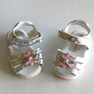Baby Girls Silver Sandals Size 3